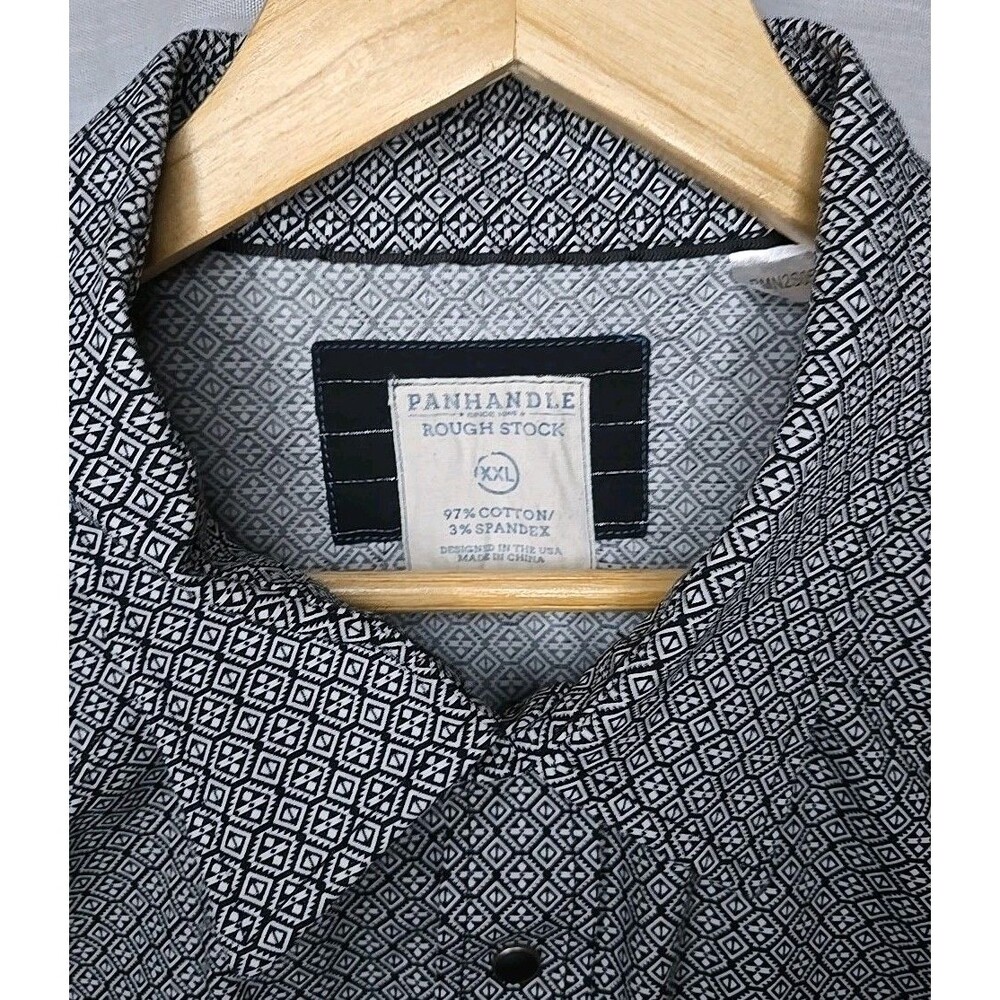Panhandle Rough Stock Western Shirt Mens Sz 2XL Geometric Pearl Snap Cowboy - Picture 8 of 10